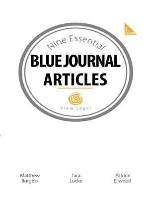 cover image of The Nine Essential Blue Journal Articles